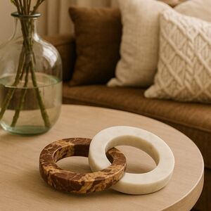 Studio McGee x Threshold Marble Decorative Links – White & Brown